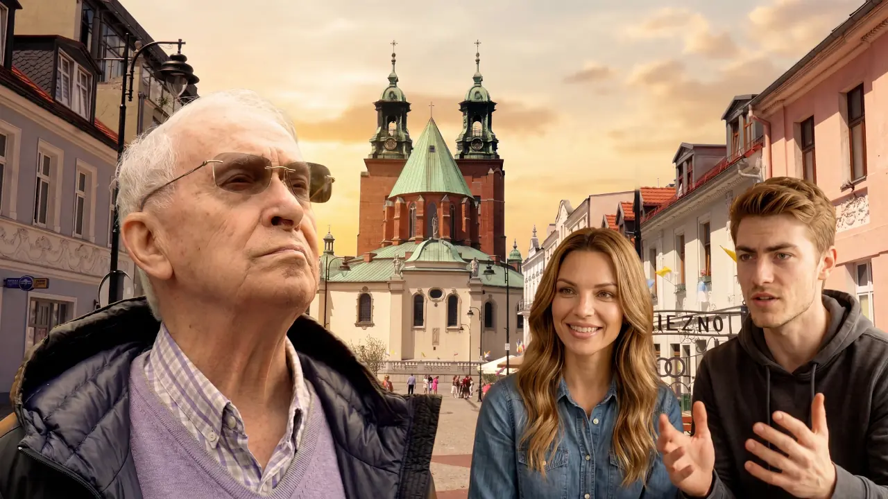 Michał Grudziński, Wena i panorama Gniezna — kadr z piątego odcinka Filmowej Kroniki Fyrtli